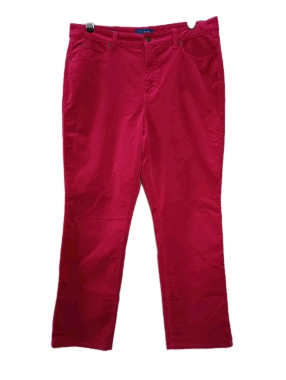 Talbots Corduroy Pants High-Rise Straight-Leg Curvy Magenta Pink Size 16P